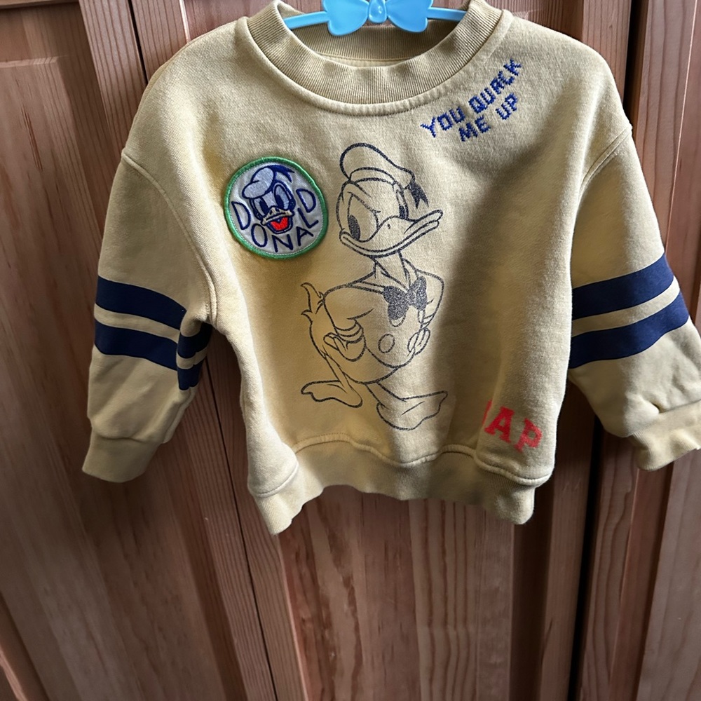 GAP Kids Yellow Sweatshirt with Donald Duck Design